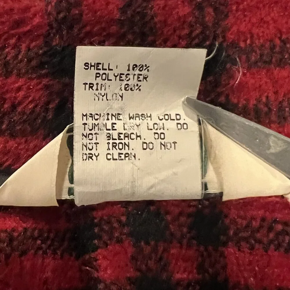 Vintage LL Bean Women Red Plaid Flannel Jacket Full Zip Long Sleeve Large‎ USA